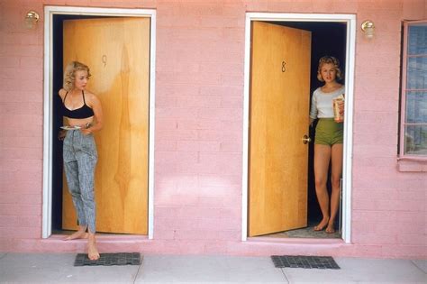 Two Vegas Showgirls Emerge From Their Motel Rooms In 1957 Rpics