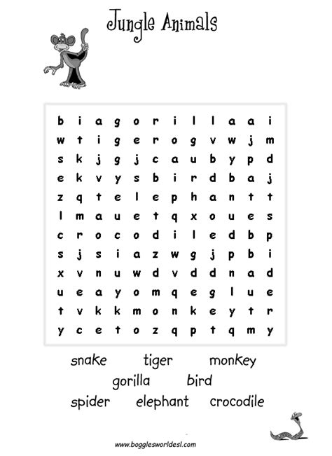 13 Best Images Of Jungle Animals Kindergarten Worksheets Preschool