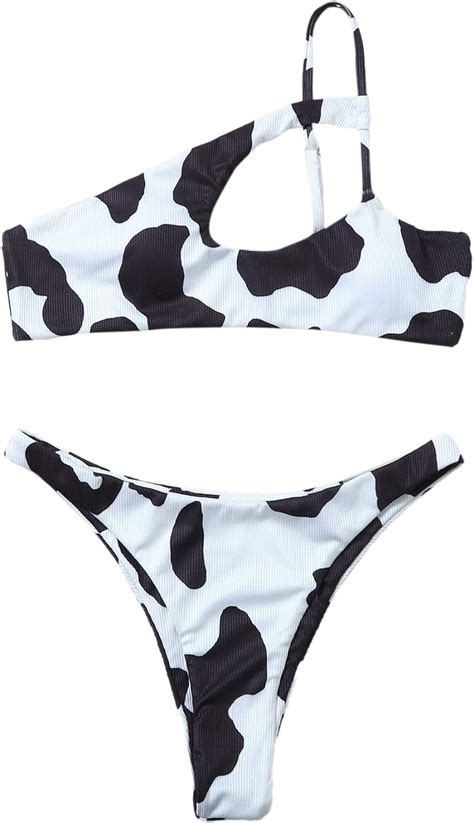 Amazon Com Wdirara Women S V Neck Tie Front Bikini Bathing Suit