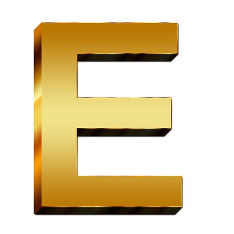 Large Golden Letter E Free Image Download