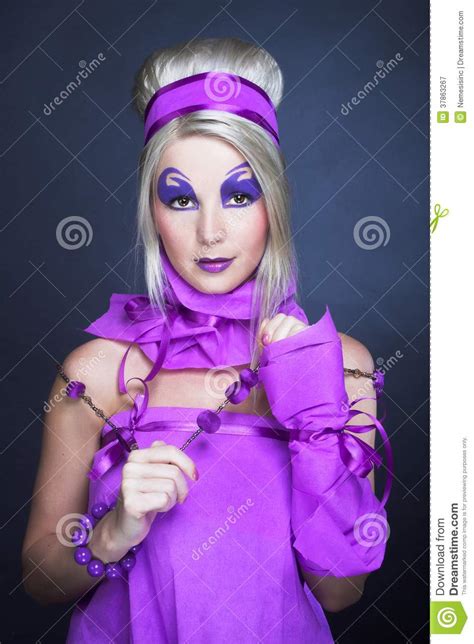Girl In Violet Stock Image Image Of Fashion Blond Caucasian 37863267