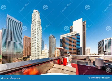 Perspective Of Skyscraper Downtown Los Angeles Editorial Stock Photo