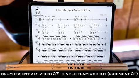 Drum Essentials Video 27 Flam Accent Rudiment 21 Nickcostamusic