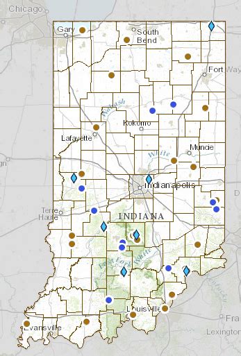 Indiana State Parks Camping Map Cities And Towns Map