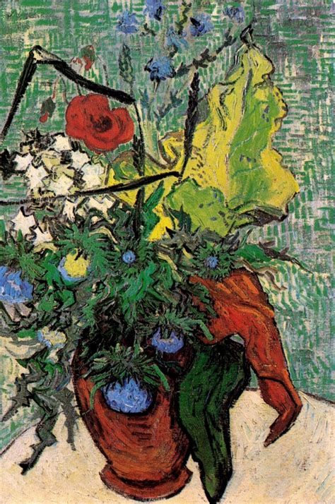 Tournesols) is the name of two series of still life paintings by the dutch painter vincent van gogh. Wild Flowers and Thistles in a Vase, 1890 - Vincent van ...