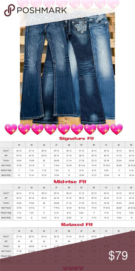 Buckle Jeans Sizing Chart