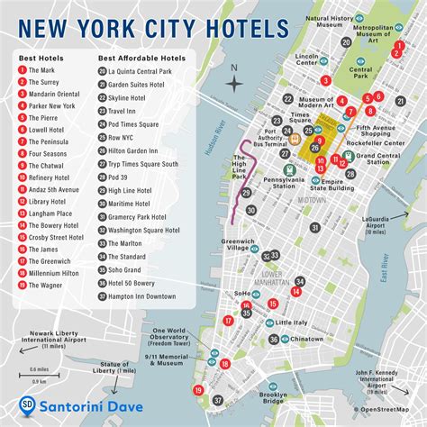 NEW YORK HOTEL MAP The Best Places To Stay In NYC
