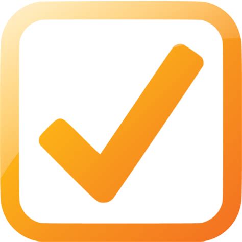 Web 2 orange checked checkbox icon - Free web 2 orange check mark icons - Web 2 orange icon set