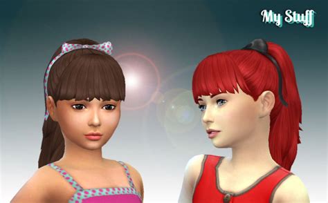 High Ponytail With Bangs For Girls The Sims 4 Catalog