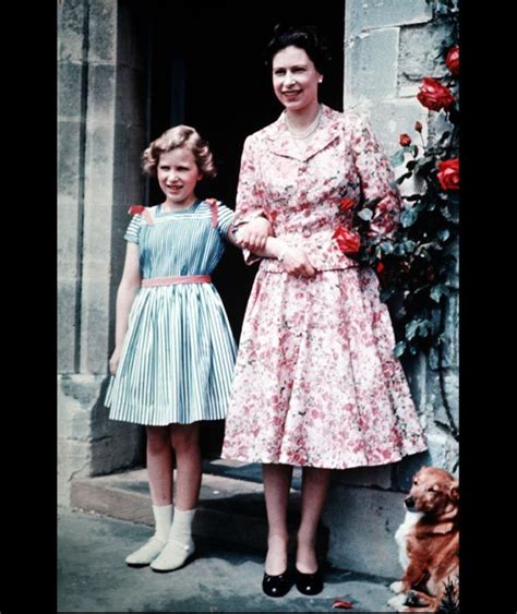 Queen Elizabeth Ii Daughter Princess Anne Patterned Dresses 1959 The Queen Every Year Of Her