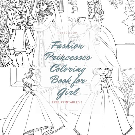 Fashion Princesses Coloring Book For Girls Free Printables