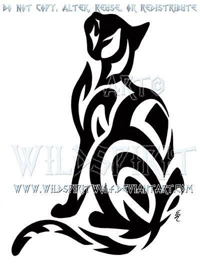 Tribal Short Haired Cat Design By Wildspiritwolf On Deviantart Cat