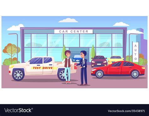Car Center Showroom With Different Modern Vector Image