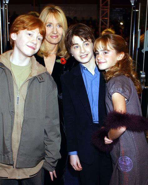 Rupert Grint J K Rowling Daniel Radcliffe And Emma Watson In The “harry Potter And The