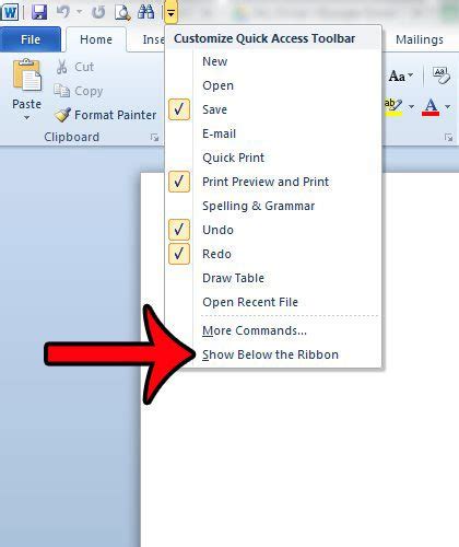 How To Move The Quick Access Toolbar In Word 2010 Solve Your Tech