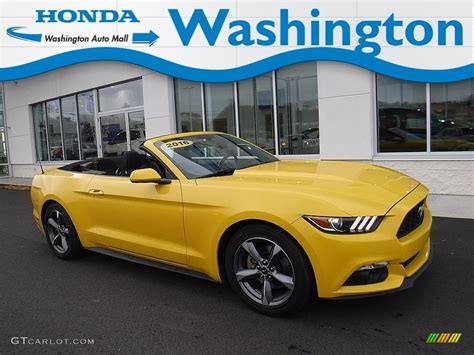 2016 Triple Yellow Tricoat Ford Mustang V6 Convertible 131244838
