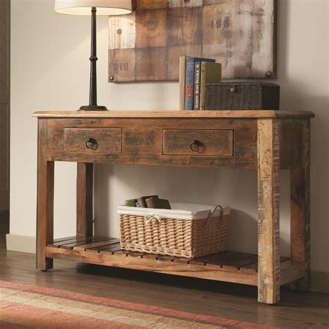 Katrina Reclaimed Wood Console Table Rustic Console Tables Reclaimed