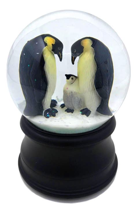 Penguin With Chick Snow Globe San Francisco Music Box Company