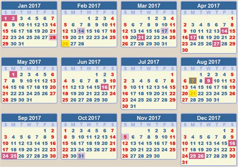 21 Best 2017 Calendar In Excel With Indian Holidays