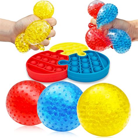 Buy Squishies Balls Stress Balls 6 Fidget Pack Water Bead Sensory Ball