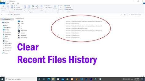 How To Clear Recent Files History On Windows 10 Youtube