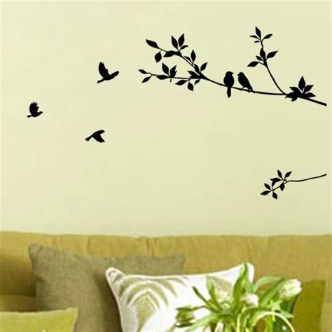 Tree Branch And Birds Diy Removable Wall Decal For Living Room Bedroom