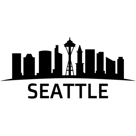 Seattle Skyline Illustrated On White Background 3371150 Vector Art At