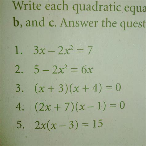 How To Write A Quadratic Function In Standard