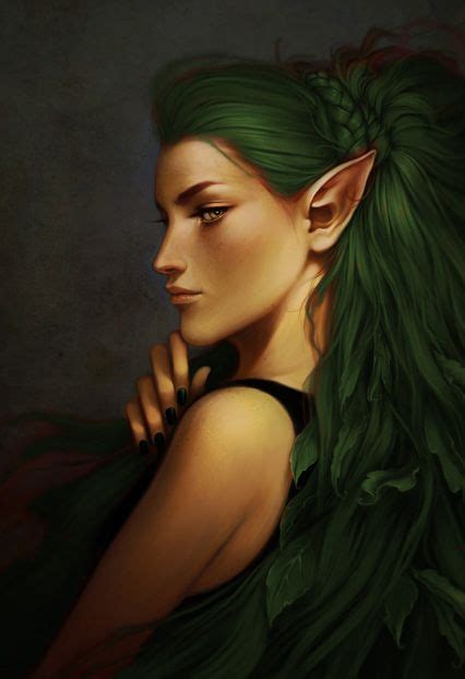 Green Hair Elf Female Elf Bard Elves