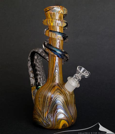Special K Yellow Small Handle Wrap Bong - Columbia River Glass