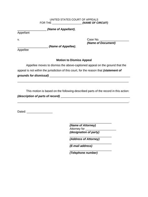 Motion Dismiss Court Form Fill Out And Sign Printable Pdf Template