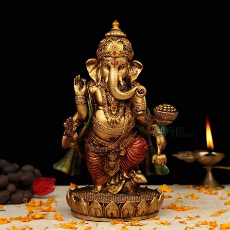 Lord Ganesha Standing Ganesh Statue Hindu Elephant God Good Etsy