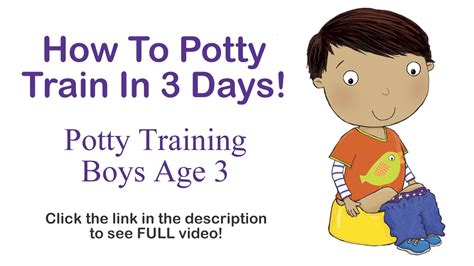 How To Potty Train In 3 Days Potty Training Boys Age 3 Youtube