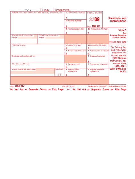 Irs 1099 Div 2009 Fill Out Tax Template Online Us Legal Forms
