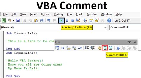 VBA Comment How To Comment In Excel Using VBA With Examples