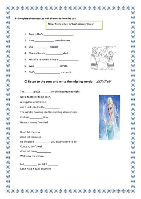 Frozen Worksheet Worksheet Free Esl Printable Worksheets