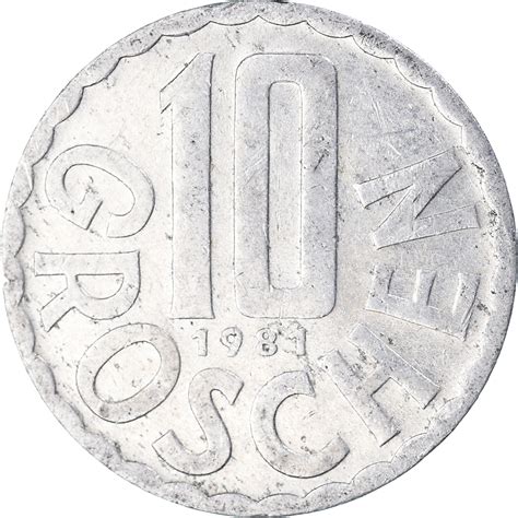 Coin Austria 10 Groschen 1981 European Coins