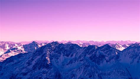 Purple Sky 4k Wallpaper Glacier Mountains Snow Covered Landscape