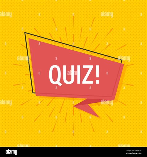 Ribbon Banner With Text Quiz Poster In Pop Art Style Vector Stock