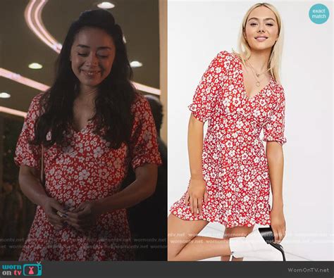 WornOnTV Ellas Red Floral Dress On Lucifer Aimee Garcia Clothes And Wardrobe From TV