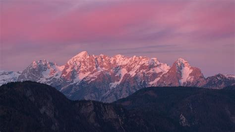 Pink Sunrise In The Mountains Photo By Ales Krivec Aleskrivec On