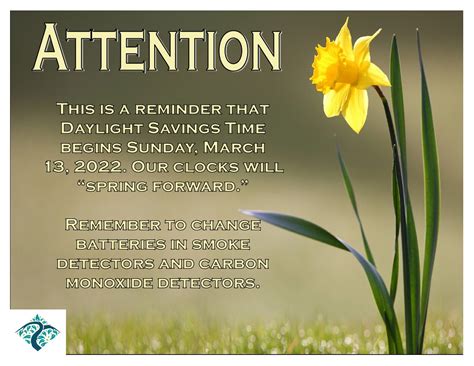 Daylight Saving Time Reminder Trotwood Ohio