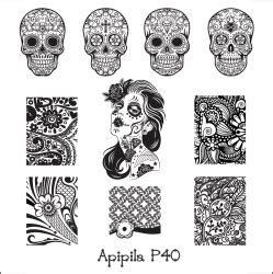 Apipila P40 - Apipila | Nail stamping plates, Nail art stamping plates, Nail stamping