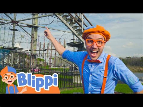 Blippi Visits An Outdoor Adventure Park Educational Videos For Kids