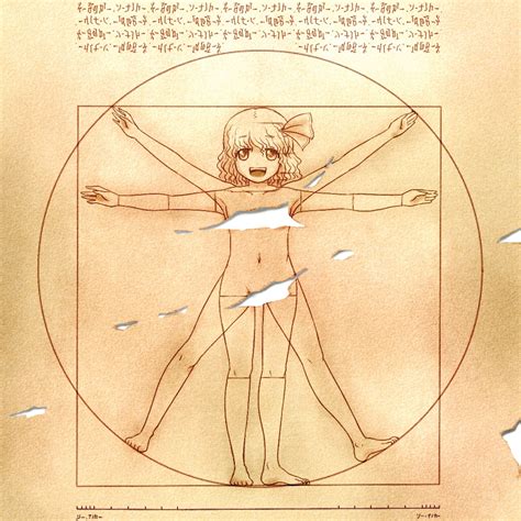 Shirosato Rumia Touhou Vitruvian Man Girl D Artistic Nudity Barefoot Censored