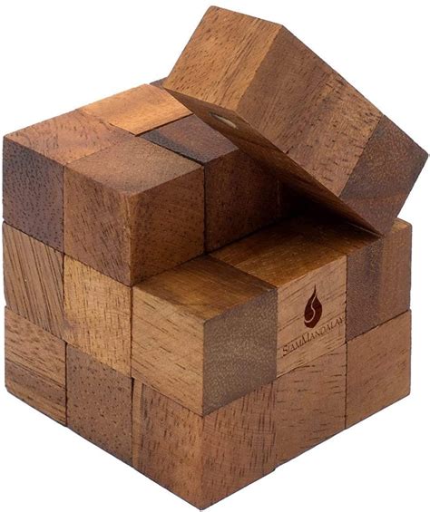 Snake Cube Handmade And Organic Twisty 3d Brainteaser Wooden Puzzle For