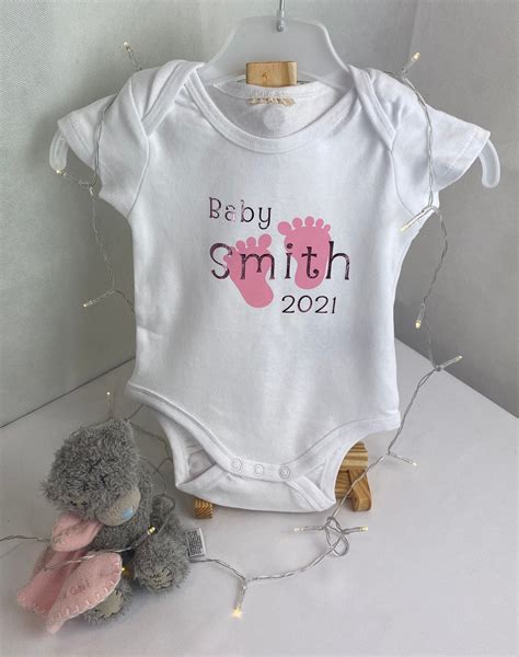 Baby Body Baby Announcement Baby Vest Personalised Baby Vest Etsy Uk