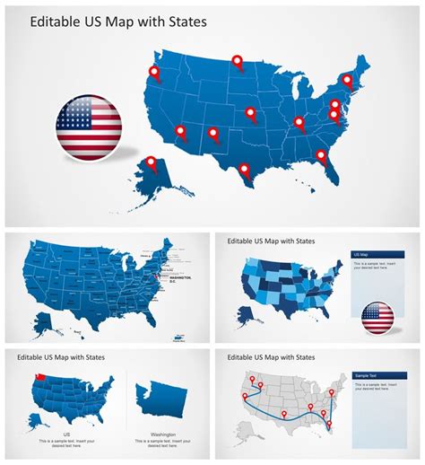 Editable Us Map Powerpoint Template Presentation Powerpoint Template