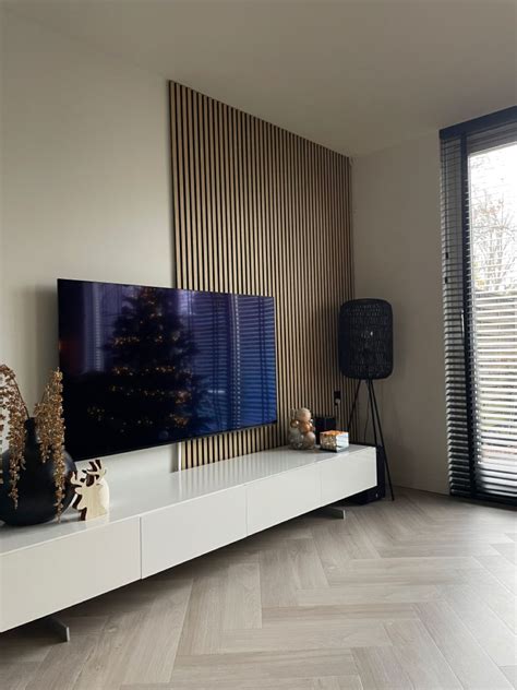 Tv Wand Lattenwand Woonkamer Inspiratie Livingroom Inspiration Tv