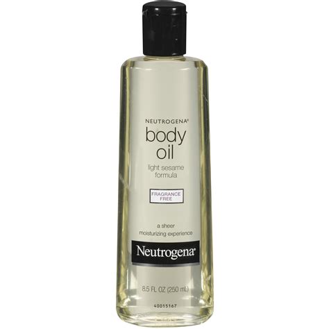 neutrogena body oil light sesame formula fragrance free 8 5 fl oz 250 ml